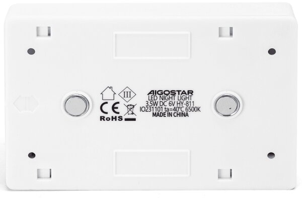 Aigostar - Lampă de veghe portabilă LED, 4xAAA, 6500K