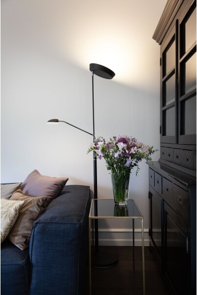 Halo Design 716067 - Lampă de podea LED dimabilă VEGAS LED/20W/230V + LED/5W, negru/crom