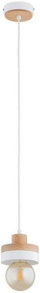Lampă suspendată pe cablu LARSO, 1xE27/15W/230V, alb/bej