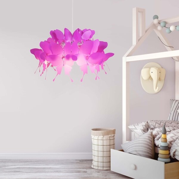 Lustră pentru copii FARFALLA 1xE27/60W/230V roz