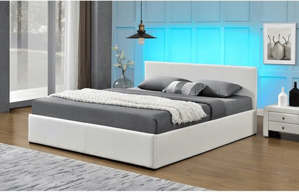 Pat matrimonial 160 cm Jora (cu somieră, sp. depozitare și LED). 808744