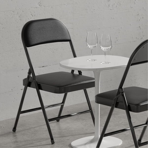 Set 6 scaune pliante cu sezut Buretat, 42x42x78 cm, Cadru Metalic, pentru Evenimente/Casa