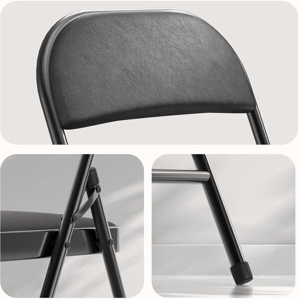 Set 6 scaune pliante cu sezut Buretat, 42x42x78 cm, Cadru Metalic, pentru Evenimente/Casa