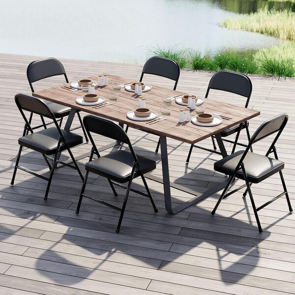 Set 6 scaune pliante cu sezut Buretat, 42x42x78 cm, Cadru Metalic, pentru Evenimente/Casa