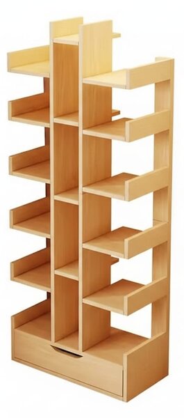 Mobilier Biblioteca Tree of Knowledge cu 18 rafturi si sertar, 158 x 34cm - Lemn