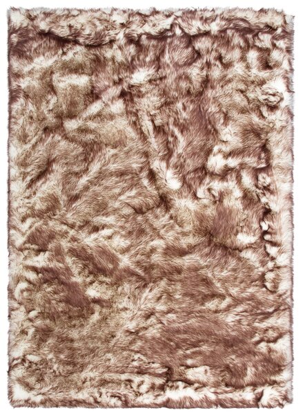 Covor My home Sammo, blana artificiala, maro/alb, 160/230 cm