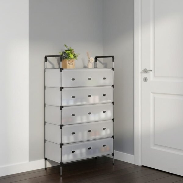 Raft pliabil pentru pantofi cu 5 niveluri, organizator incaltaminte pentru hol si dressing