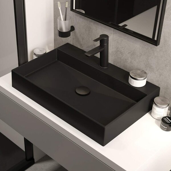 Deante Correo lavoar 60x40 cm dreptunghiular de blat negru mat CQR_NU6S