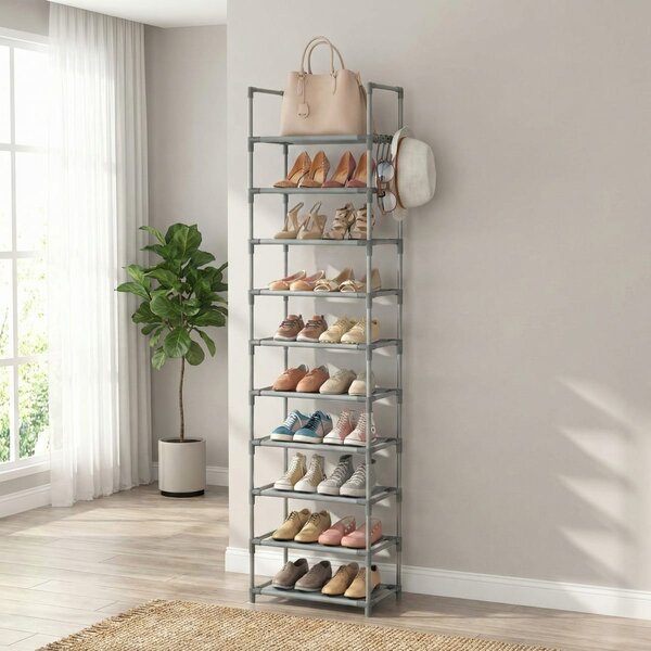 Suport pantofi metalic 10 niveluri, etajera incaltaminte pentru hol si dressing