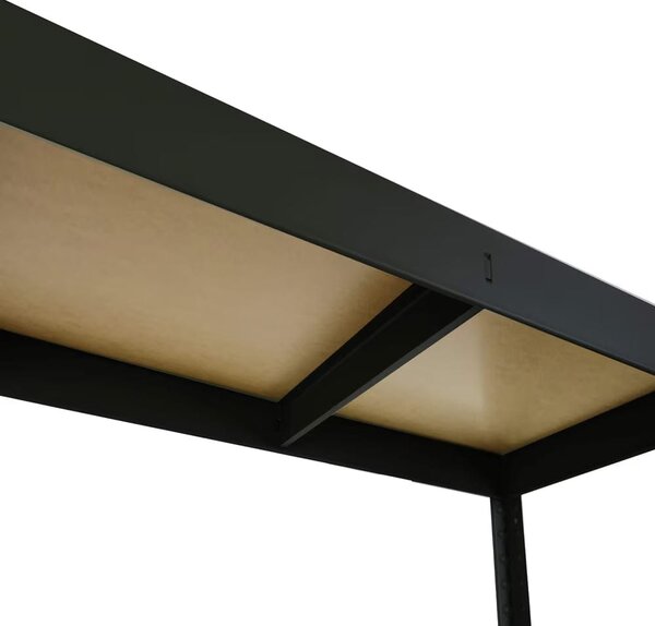 Raft atelier – raft metalic din oțel, 120×40×179 cm, negru