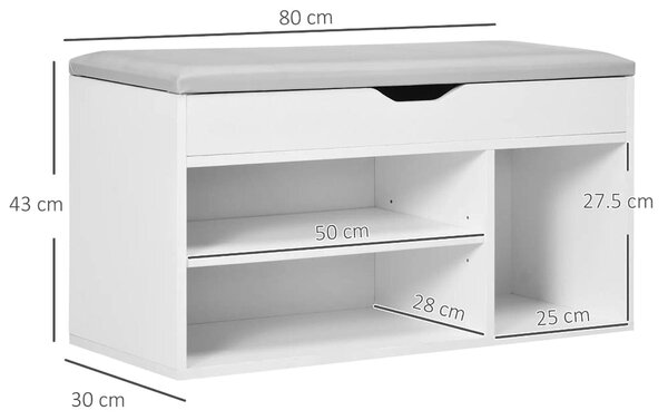 Pantofar Banchetă MDF cu Compartimente Deschise, Design Modern Space Saver