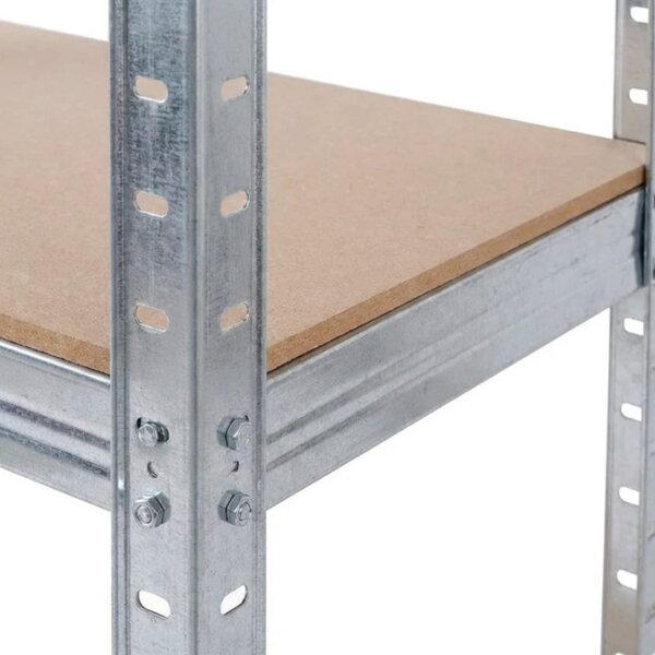 Raft metalic de depozitare, 5 polite MDF, otel galvanizat 180x90x40, 175kg/polita