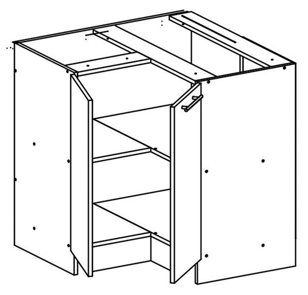 Dulap inferior de bucătărie, de colț Flor S-90N. 788676