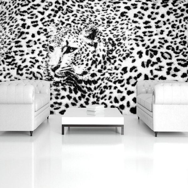 Fototapet - Albnegru gepard (254x184 cm)