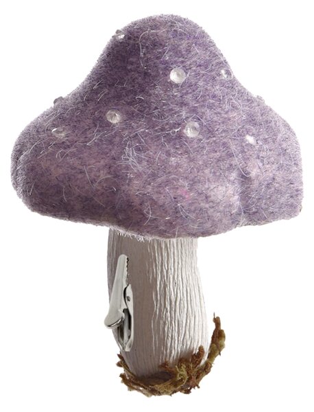Decoratiune de toamna cu clips MUSHROOM 13,5 cm, mov