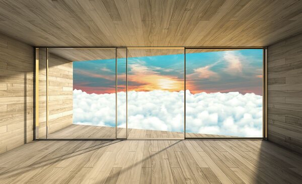 Fototapet - Casa modernă - privire spre cer (152,5x104 cm)