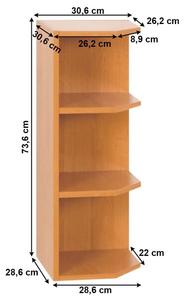 Raft de bucătărie superioară Leite MDF clasic W30N arin (P). 788945