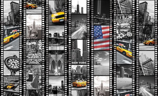 Fototapet - Banda de film din New York (254x184 cm)