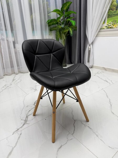 Scaun Oslo, DENVER, piele ecologica neagra