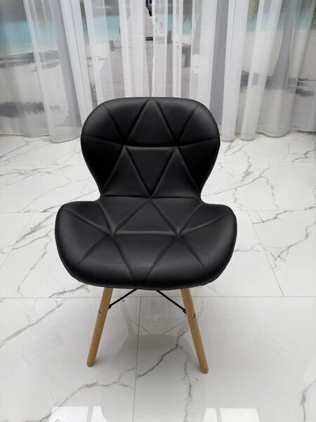 Scaun Oslo, DENVER, piele ecologica neagra