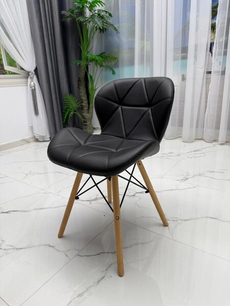 Scaun Oslo, DENVER, piele ecologica neagra