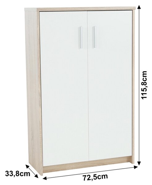 Dulap Hansa 2 NEW 13 JH112 (Stejar sonoma + Alb). 1028704