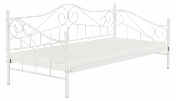 Pat de o persoană 90 cm Danina (alb) (cu somieră). 1016020