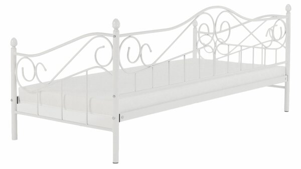 Pat de o persoană 90 cm Danina (alb) (cu somieră). 1016020