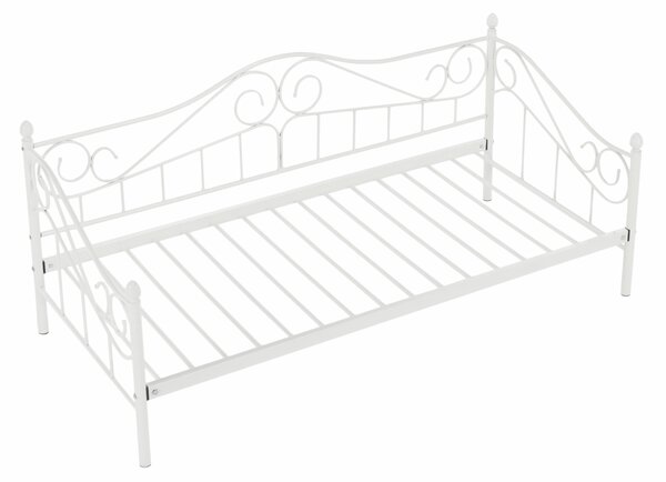 Pat de o persoană 90 cm Danina (alb) (cu somieră). 1016020