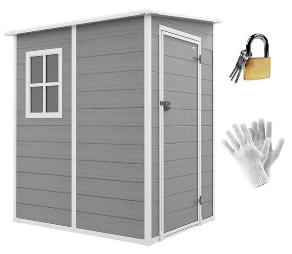 Outsunny Magazie din metal pentru gradina, Gri