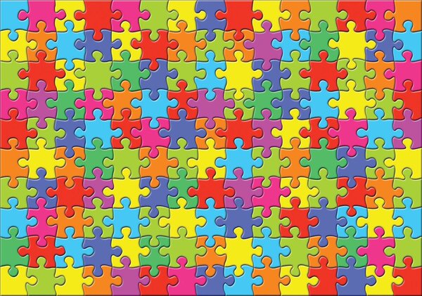 Fototapet - Puzzle colorate (254x184 cm)