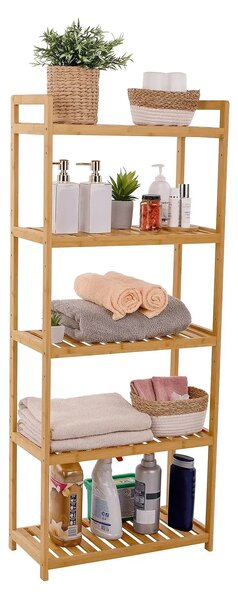 Etajera FIORE TIP 3, bambus natural lacuit, 53x26x128 cm