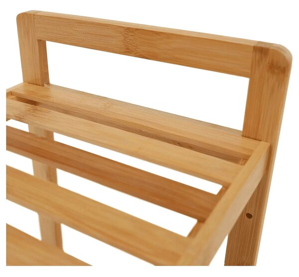 Etajera FIORE TIP 3, bambus natural lacuit, 53x26x128 cm