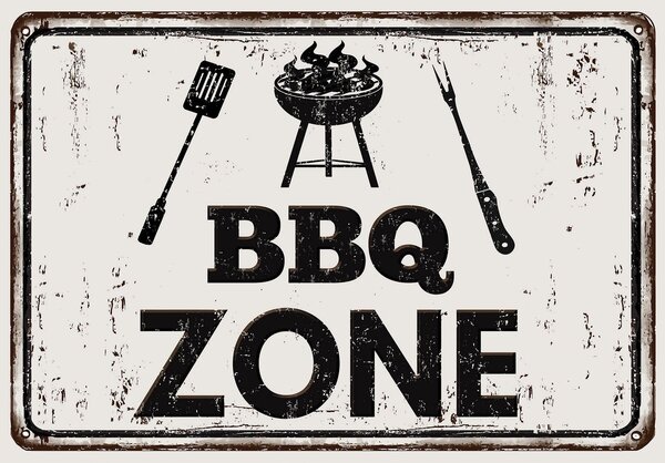 Fototapet - BBQ Zone - inscripție (254x184 cm)