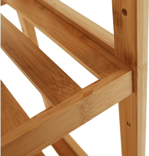 Etajera FIORE TIP 3, bambus natural lacuit, 53x26x128 cm