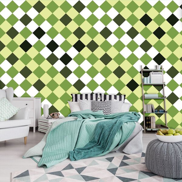 Fototapet - Mozaic - gresie verde (254x184 cm)