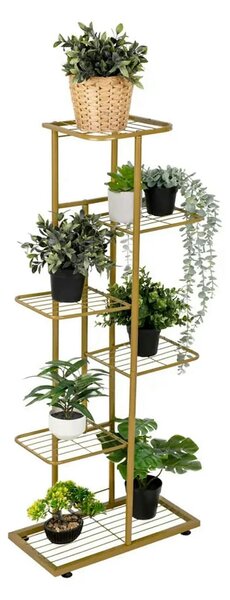 Etajera BAMIR TIP 3, auriu, metal, 44x22x108 cm