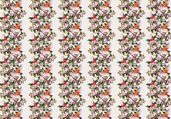Fototapet - Păsări cu flori (152,5x104 cm)