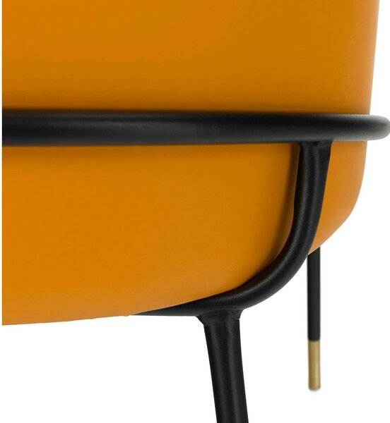 Scaun KIRNA, alb/negru/galben, stofa clasica/piele ecologica, 54x56x78
