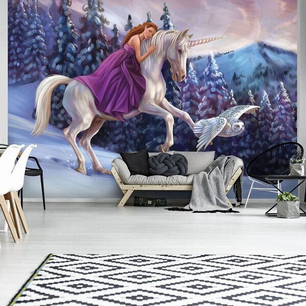 Fototapet - Prințesa pe unicorn (254x184 cm)