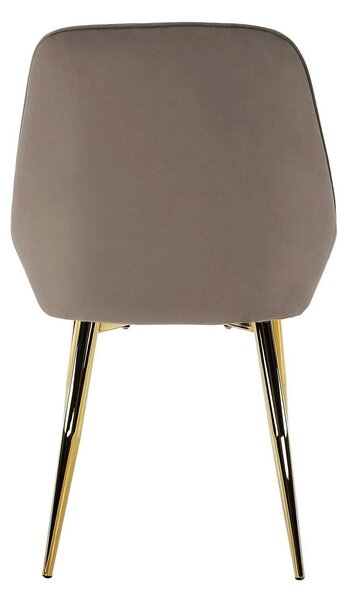 Scaun PERLIA, grej/auriu, metal/stofa catifelata, 56x62x89 cm
