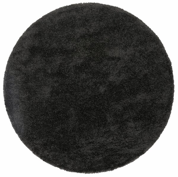 Covor rotund Shaggy Denver negru, 200 cm