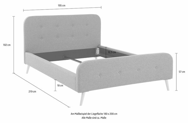 Pat tapitat Amrun crem 140/200 cm
