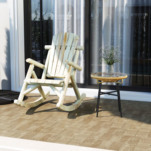 Outsunny Scaun Balansoar de Gradina stil Adirondack din Lemn 96x66x98cm | Aosom Ro