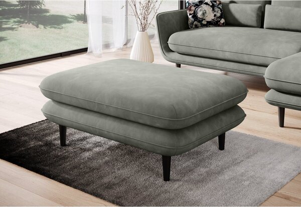 Taburet SOLANO, stofa catifelata gri - Riviera 91, Gama Premium, 108x7