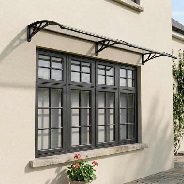 Copertina PREMIUM 200x100 cm, Policarbonat 6 mm, Suporturi din ABS, Negru/Transparent