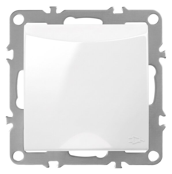 Priză simplă cu împământare și clapetă OSTE JNH005-G White