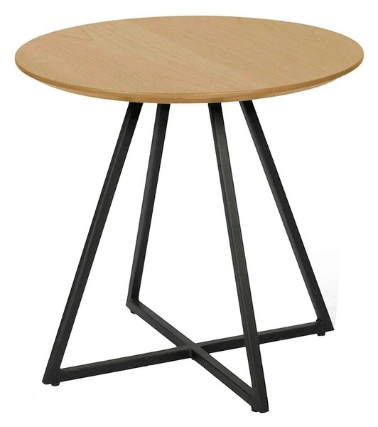 Masuta DELIK, stejar/negru, metal, 50x50x45 cm