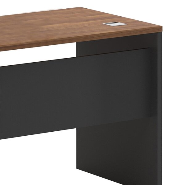 Birou pe colt dreapta Oscar nuc - antracit 160x140x76cm