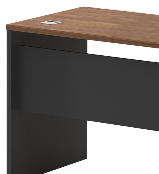 Birou pe colt stanga Oscar nuc - antracit 160x140x76cm